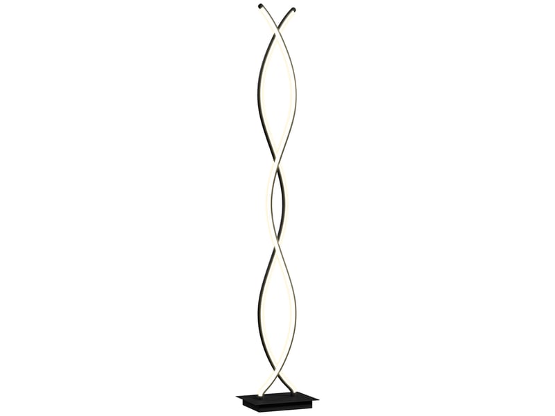  Lampadaire sur pied salon, lampe salon 3 niveaux de luminosité réglables à double spirale avec interrupteur à pied, noir  - Conforama B