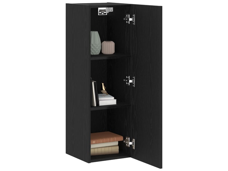  Meuble tv - banc tv - meuble de rangement mural 30,5 x 30 x 90 cm chêne noir bois d'ingénierie  - Conforama C