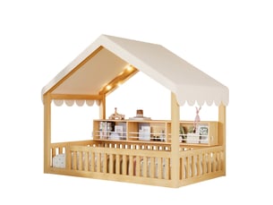 Lit cabane 90x200 cm MIVRAY coloris naturel