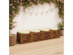 Lot de 4 coussins de siège, coussins d'assise 100 % polyester crème cf60065