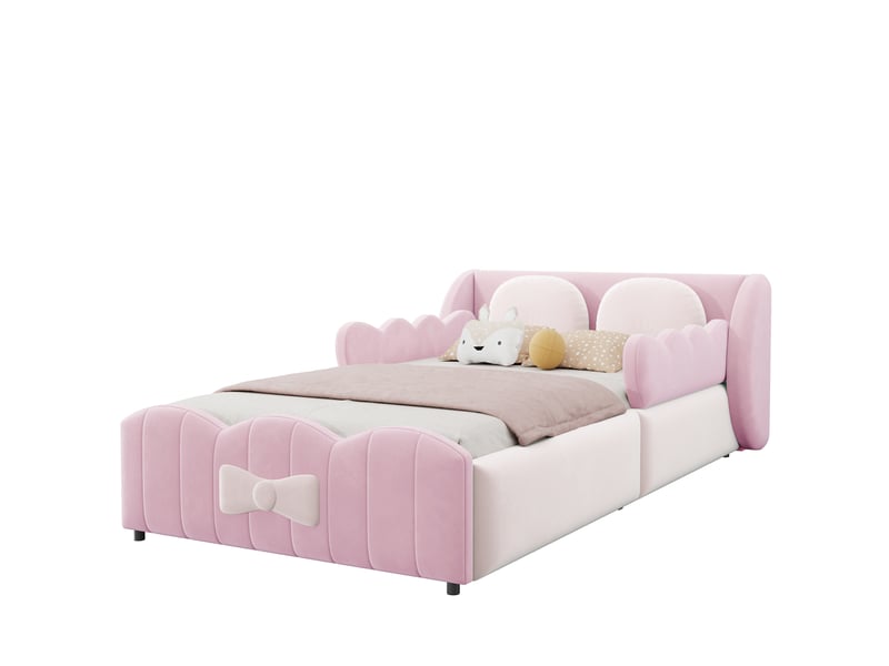  Lit coffre enfant 90x200 cm hydraulique rose sans matelas  - Conforama A