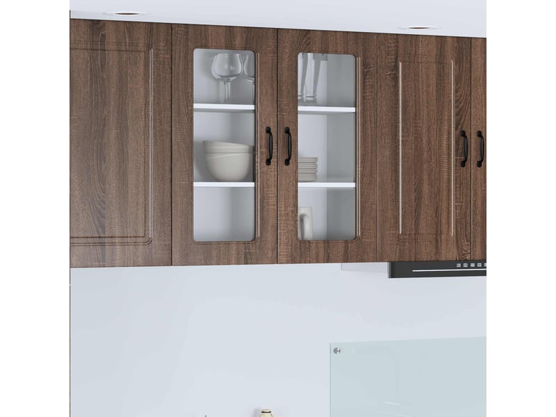  Meuble mural de cuisine | armoire de cuisine chêne brun 80x31x80cm shl8499  - Conforama B