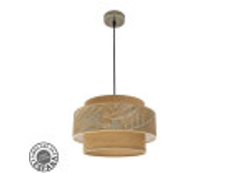  Suspension fabrilamp samoa cuir camel 1 x e27 ø 40 cm 231494014 - Conforama B