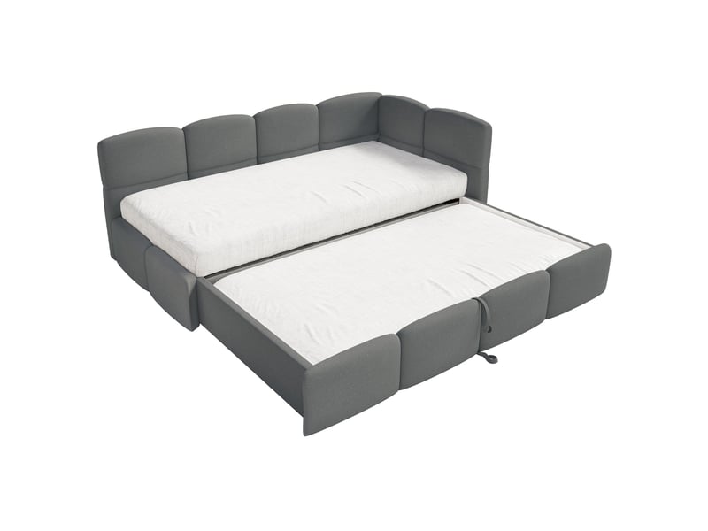 Selsey cloudy - lit rembourré - 170x185 cm - chenille gris foncé - côté droit Cloudy - Conforama D