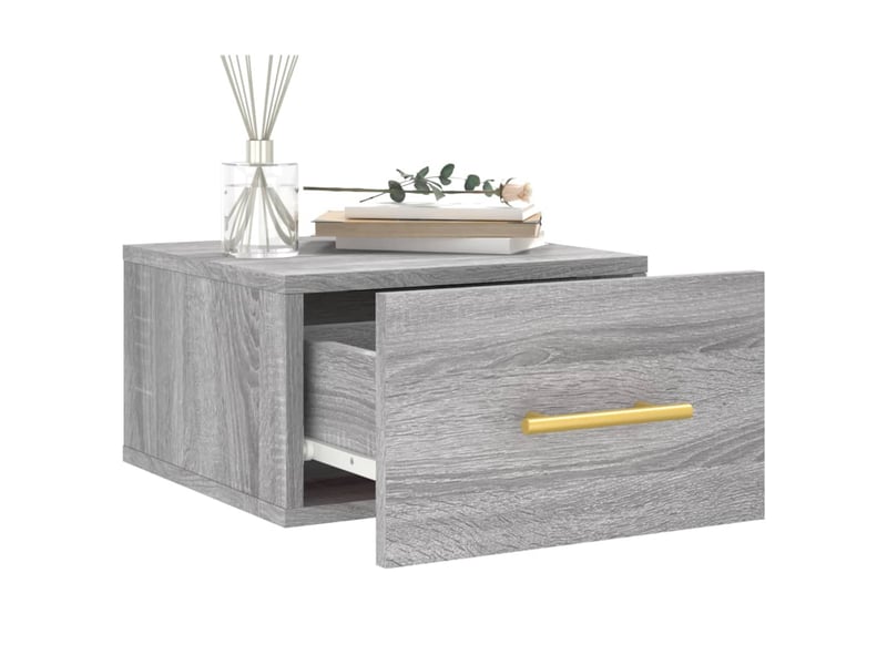  Table de chevet - cabinet de chevet - table de nuit murale sonoma gris 35x35x20 cm  - Conforama C