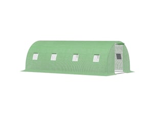 Serre tunnel 600x300x200 cm 8 fenêtres métal vert