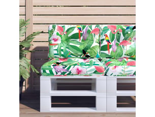 Lot de 2 coussins de palette, coussins de canapé multicolore tissu cf59577