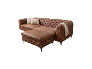 Canapé droit fixe <strong>MEUBLORAMA</strong> <strong></strong> 4 places Microfibre marron