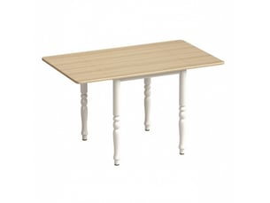 Table à manger pliante extensible 2 à 6 places en mdf et acier blanc, format modulable 74 à 134 cm