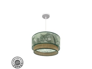 Suspension fabrilamp congo blanc vert naturel 1 x e27 ø 40 cm
