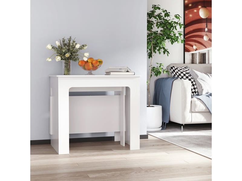  Table à manger extensible pour 4 à 6 personnes, table d'appoint multifonctionnelle pour bureau ou cuisine, 180 x 85 x 75 cm, blanche  - Conforama D