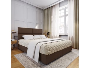 Lit avec rangement 180x200 cm <strong>MASSENO</strong>  <strong></strong> coloris marron