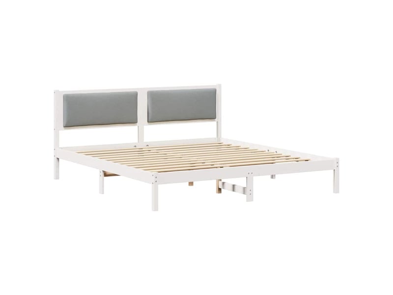  Lit double- lit adulte -  cadre de lit gris clair 200 x 200 cm pin massif  - Conforama A
