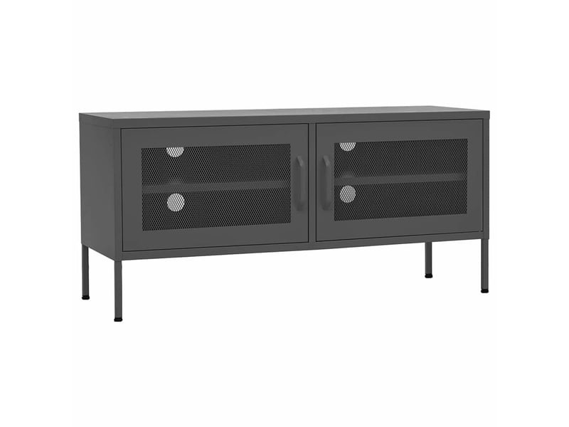  Meuble tv - banc tv - meuble de rangement anthracite 105x35x50 cm acier  - Conforama A