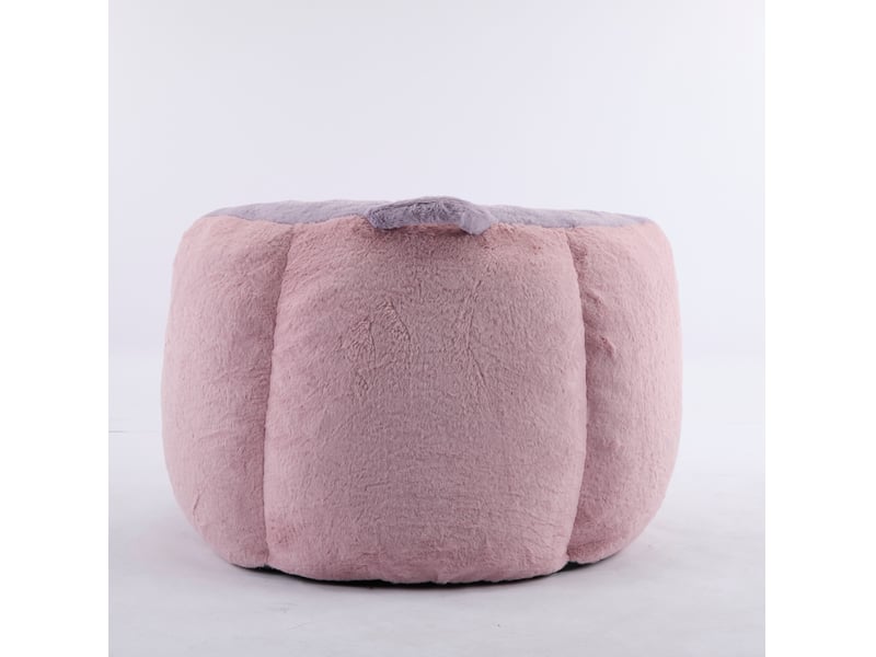  Fauteuil poire xxl 106x110x77 cm – rose, blanc et violet – tissu peluche, mousse et base antidérapante  - Conforama E