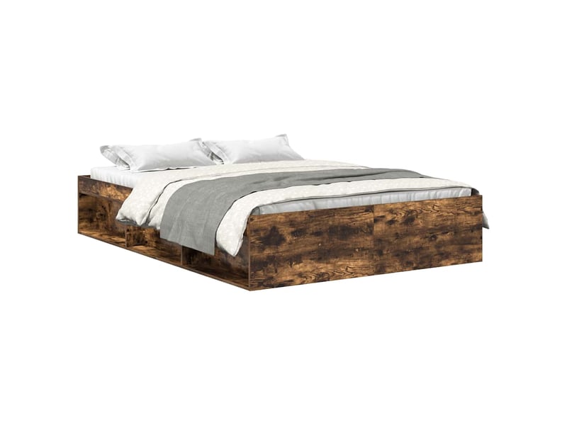  Lit double- lit adulte -  cadre de lit sans matelas chêne fumé 140x190 cm  - Conforama A