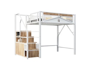 Lit mezzanine 140x200 cm <strong></strong>  <strong></strong> coloris blanc