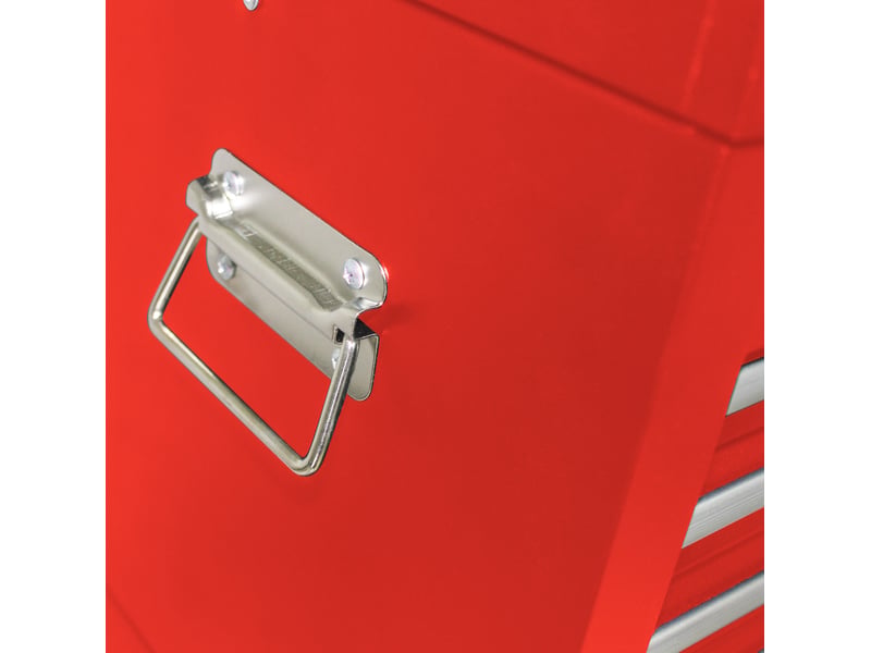  Meuble de rangement à 6 tiroirs verrouillables, roulettes avec freins pour garage, acier rouge, 58,6 × 37,5 × 71,8 cm  - Conforama D