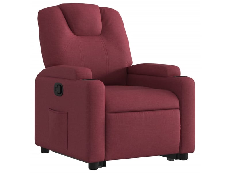  Fauteuil inclinable, fauteuil relax salon rouge bordeaux tissu shl10065  - Conforama D