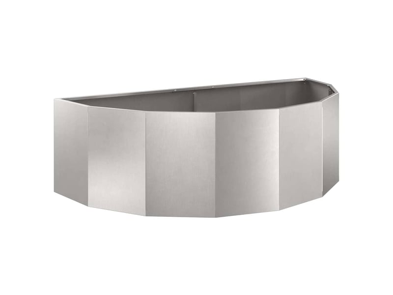  Jardinière - bac à fleurs argent 120 x 60 x 35 cm acier inoxydable  - Conforama A