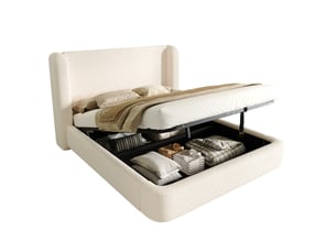 Lit coffre 140x190 cm MODFU   coloris beige
