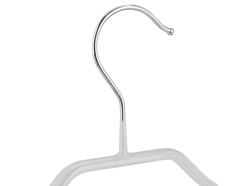  Lot de 10 cintres antidérapants pour costumes support large 19 x 45 x 3,5 cm en métal gris clair 13_0009019  - Conforama D