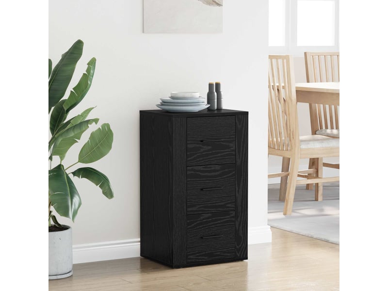  Buffet - bahut - meuble de rangement chêne noir 40 x 33 x 70 cm bois d'ingénierie  - Conforama D