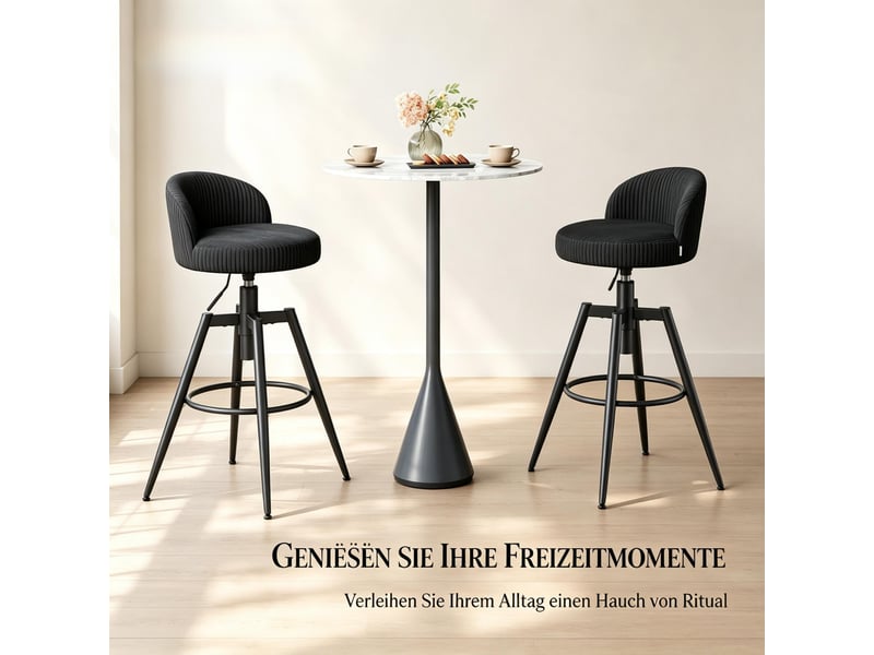 Tabourets de comptoir modernes lot de 2 avec repose-pieds stable, chaises hautes pour salle à manger - Conforama E