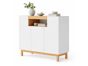 Buffet 3 porte(s) 0 tiroir(s) ULEVR - 120.5 cm coloris blanc