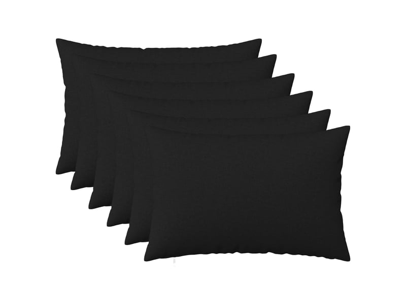  Lot de 6 coussins avec oreiller, coussins décoratifs heerlen noir tissu cf50733  - Conforama B