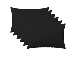 Lot de 6 coussins avec oreiller, coussins décoratifs heerlen noir tissu cf50733