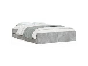 Lit 2 places 135x190 cm coloris gris