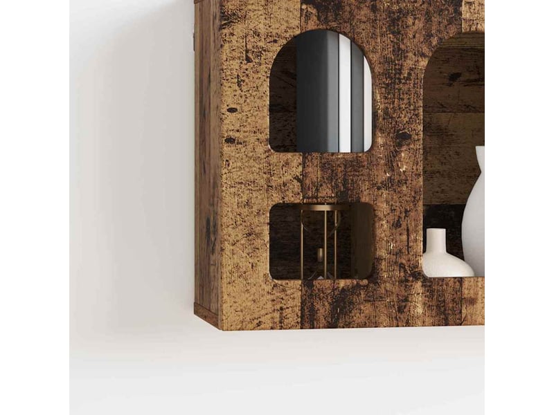  Armoire suspendue, meuble de rangement avec étagère elst bois ancien 60x20x40 cm  - Conforama E