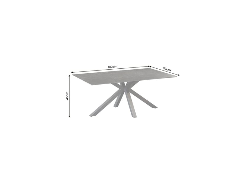  Table basse solara 100 cm en céramique gris anthracite avec pied étoile en métal noir  - Conforama C