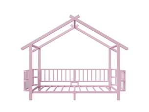 Lit cabane 90x200 cm MAISONORA coloris rose
