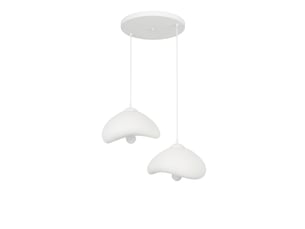 Luminaire design 2 suspensions en fibre de verre blanc leonie