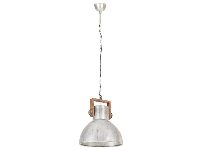  Lampe suspendue, suspension luminaire industrielle 25 w argenté rond 40 cm e27  - Conforama C