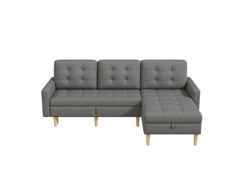  Canapé d'angle avec rangement convertible 212 x 130 x 86 cm - méridienne réversible 3 places  - Conforama A