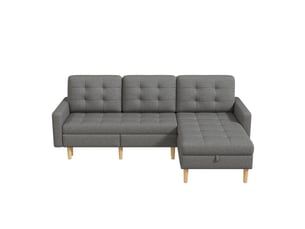 Canapé d'angle avec rangement convertible 212 x 130 x 86 cm - méridienne réversible 3 places