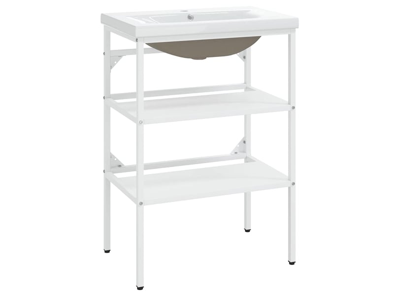  Cadre de lavabo de salle de bain vasque à encastrer blanc fer shl8969  - Conforama A