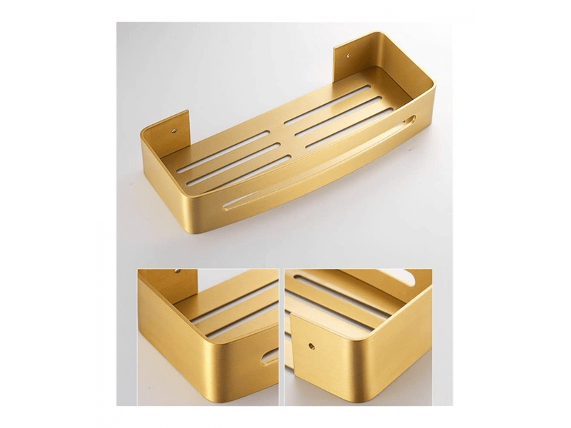  Étagère d'angle flottante pour salle de bain brossé - support mural compact pour shampooings et cosmétiques - surface antirouille et design élégant  - Conforama D