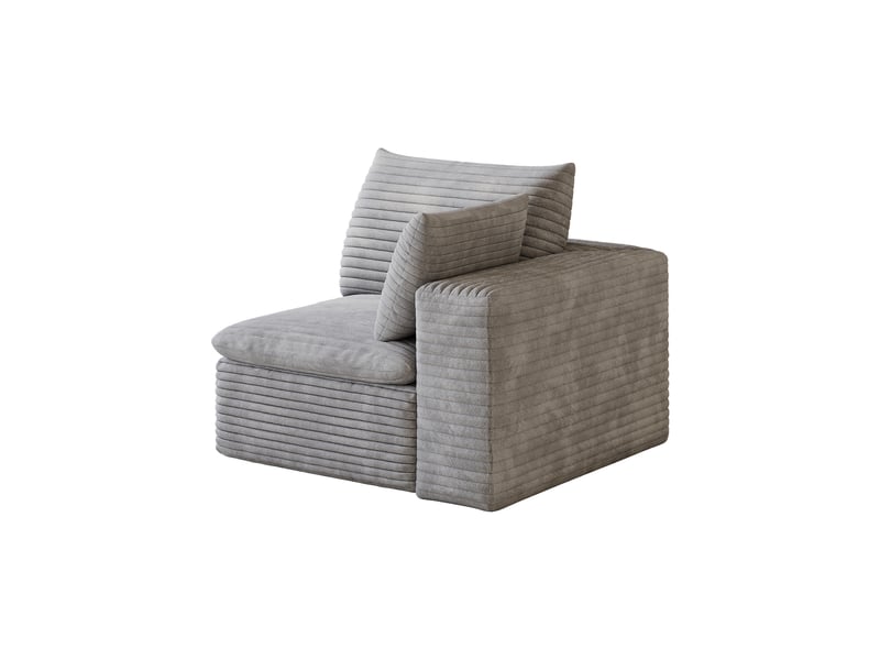 Canapé modulable gris en mousse sans cadre tissu coton doux ajustable - Conforama W