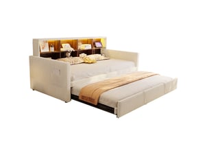Lit gigogne 90x190 cm REDOM coloris beige
