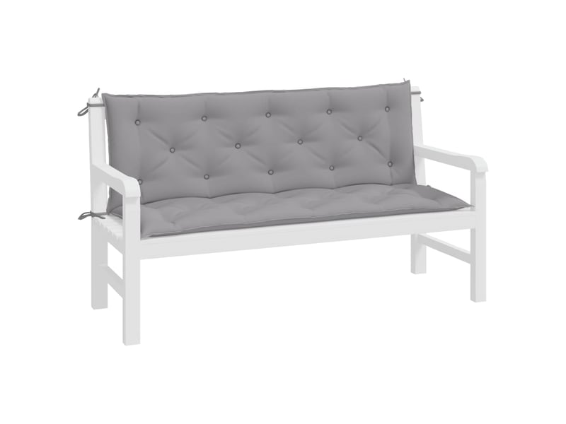  Lot de 2 coussins de banc jardin, coussins d'assise gris 150x50x7 cm tissu oxford cf58725  - Conforama D