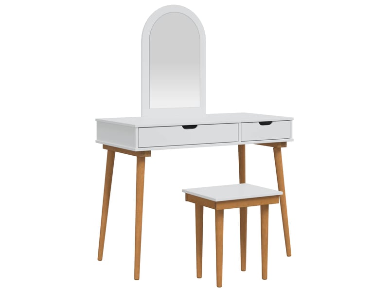  Ensemble de coiffeuse fauske 3 pcs blanc 100x50x143 cm shl53158  - Conforama A