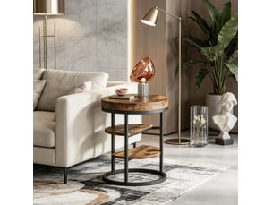 Table basse rond(e) coloris bicolore <strong>CHICFURN</strong> <strong></strong> - 50 cmx50 cm
