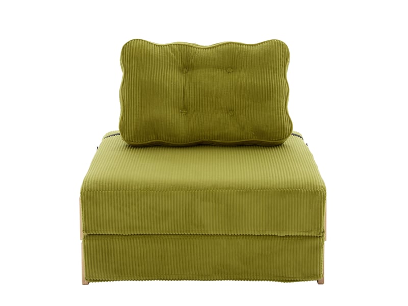  Fauteuil 1 place 90x86x84 cm en velours côtelé vert olive  - Conforama A
