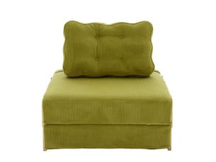 Fauteuil 1 place 90x86x84 cm en velours côtelé vert olive