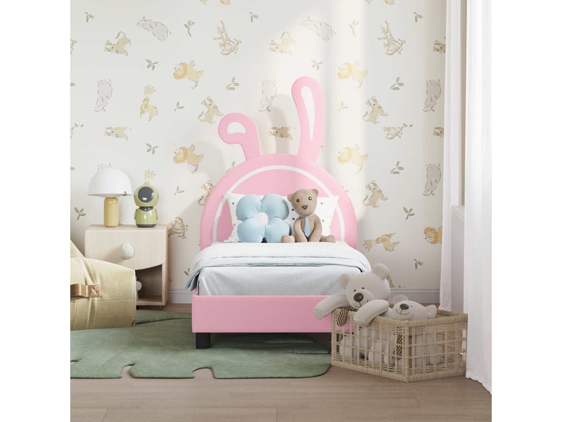 Lit simple- lit adulte - cadre de lit pour tout-petit avec tête de lit rose 70 x 140 cm - Conforama B
