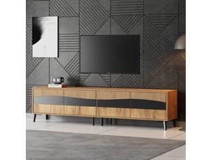 Meuble tv coloris bois clair 180 cm <strong>HOMVRA</strong>  <strong></strong>